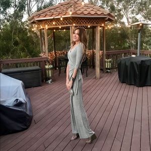 NWT, Vanity Room, Heather gray; Mock Side Wrap Jumpsuit (S)